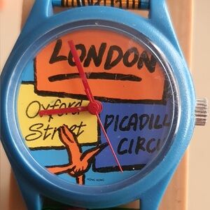 London Themed Blue Resin Wind-Up Women's Watch